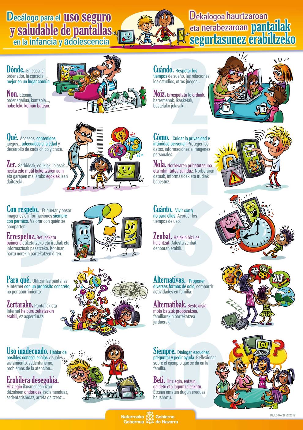 Decálogo para promover el uso seguro de pantallas en la infancia