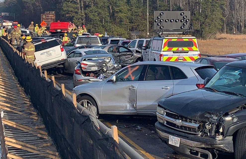 Un accidente múltiple entre 63 vehículos deja 35 heridos en el estado