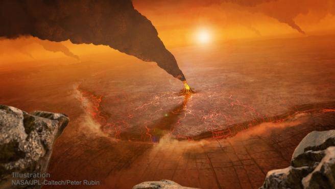 Imagen de un volcán en Venus