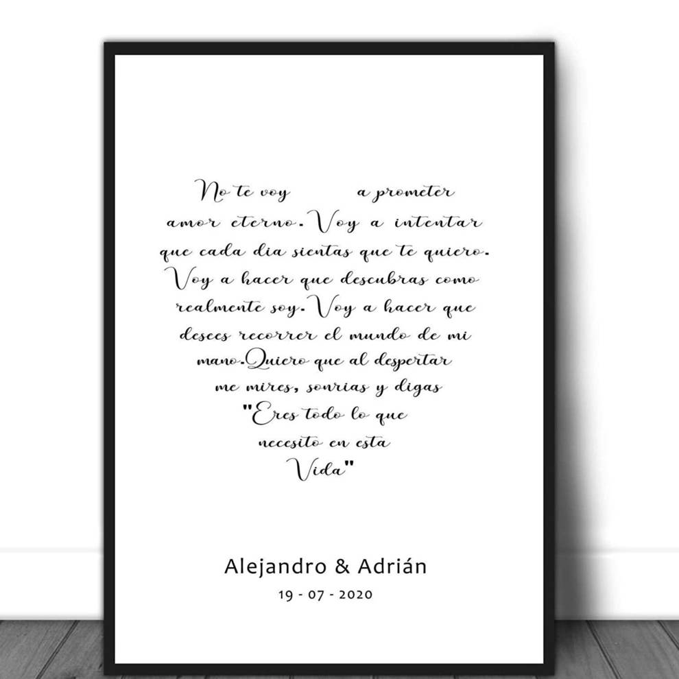 Marco personalizado con frase de amor