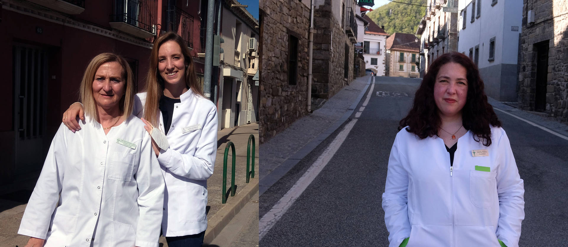 A la izquierda, en Cabanillas, Montse Paz Aperte y su hija Elena; a la derecha en Isaba, Ariela Polito.
